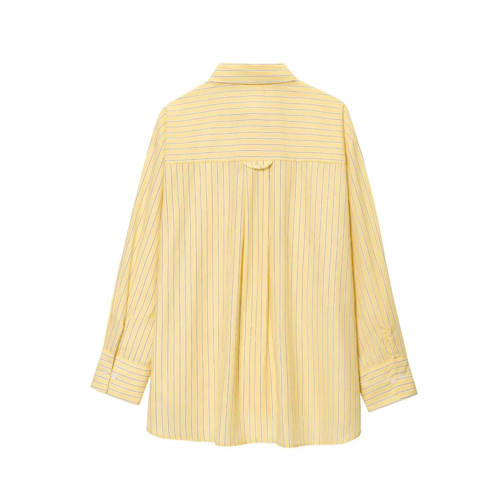 LIZAKOSHT  -  Women Striped Loose Shirt Spring Casual Long Sleeve Asymmetric Hem Women's Shirts With Button Female Blouse & Shirts
