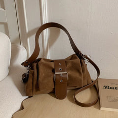 LIZAKOSHT  -  Faux Suede Women Axillary bags fashion ruched ladies Shoulder messenger Bag female handbag small Underarm Bag bolsa feminina