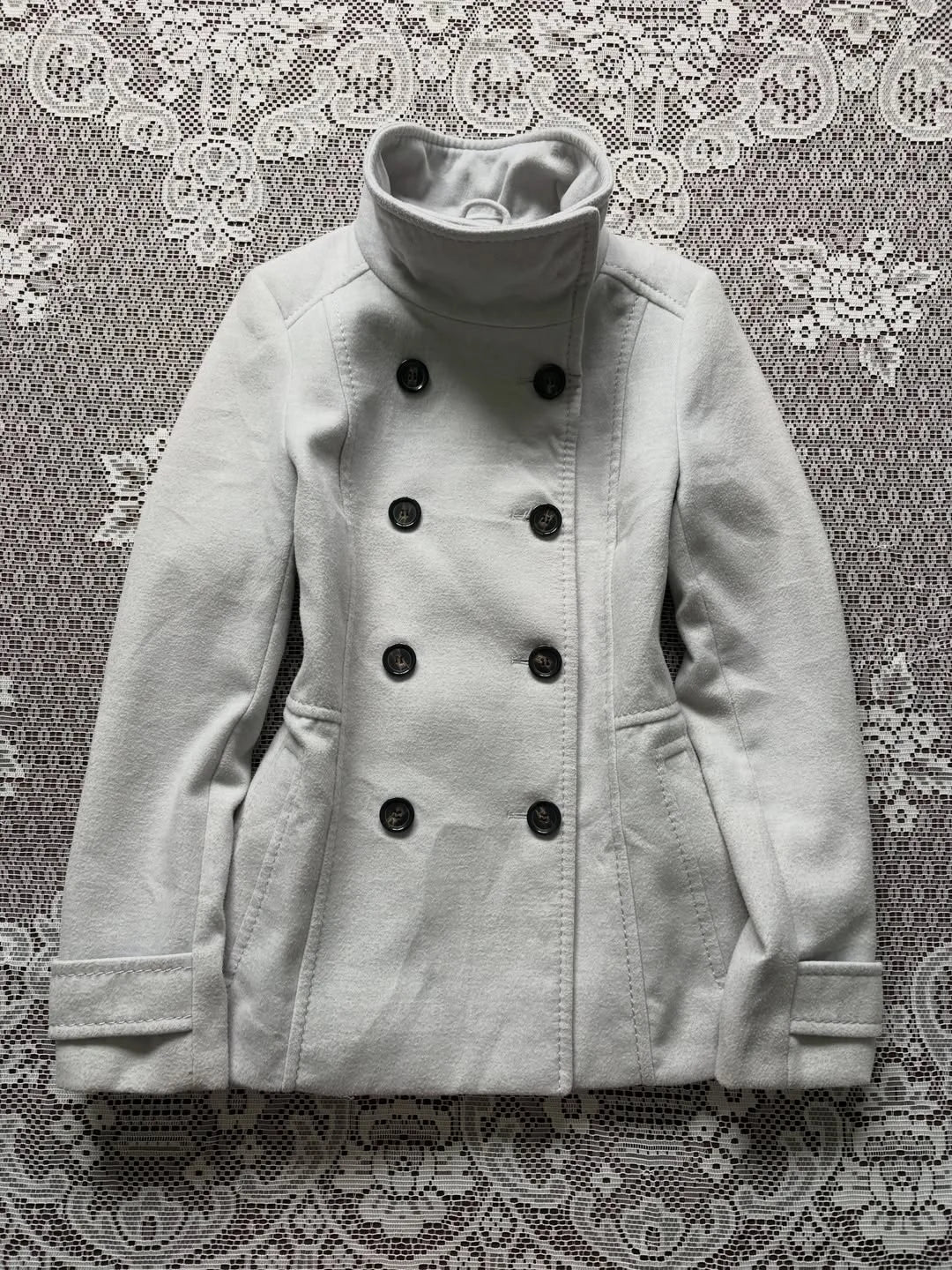 LIZAKOSHT  -  Y2K Fashion Female High Neck Double Breasted Coat Slim Fit Short Winter Warm Casual Outerwear Simple Fashion Personality Surcoat