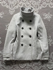 LIZAKOSHT  -  Y2K Fashion Female High Neck Double Breasted Coat Slim Fit Short Winter Warm Casual Outerwear Simple Fashion Personality Surcoat