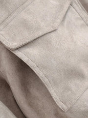 LIZAKOSHT  -  Vintage Stand Collar Women's Coat Full Sleeve Pocket Zippers Loose Lady Short Jackets Autumn Winter Female Streetwear