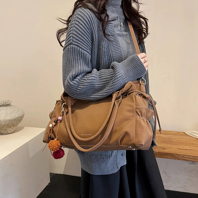 LIZAKOSHT  -  Simple Fashion Suede Crossbody Bag Women Large Capacity Shoulder Bag for Work Comfortable and Versatile Texture Commuting Bag