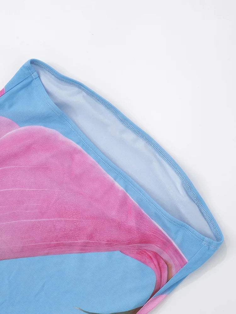 LIZAKOSHT  -  Summer Chiffon Printed Maxi Dress Women Patchwork Backless Slim Contrast Elegant Party Dress Ladies New Long Dress