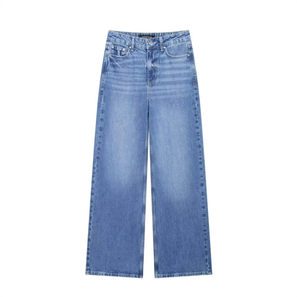 LIZAKOSHT  -  Casual Loose Wide Legs Trouser Baggy Jeans Pants Street Style Simple All-match Retro Women's Clothing Personality Trendy