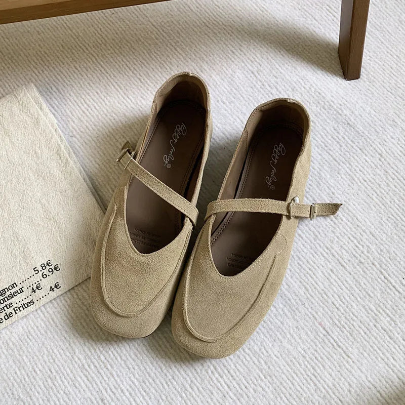 LIZAKOSHT  -  Spring New Brand Women Flat Shoes Fashion Round Toe Ladies Elegant Mary Jane Shoes Soft Flat Heel Single Shoes New Woman