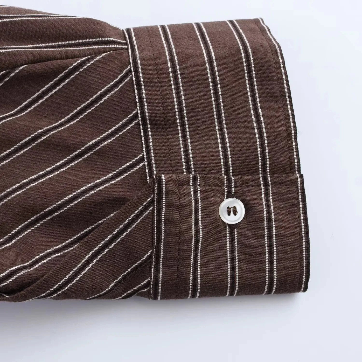 LIZAKOSHT  -  Striped Shirt Women Casual Loose Single Breasted Turn-down Collar Blouse 2025 New Summer Office Lady Simple Long Sleeve Shirts