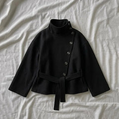 LIZAKOSHT  -  Fashionable retro Y2K V-neck slanted button-down design style fall/winter coat, original style, men's and women's version alike