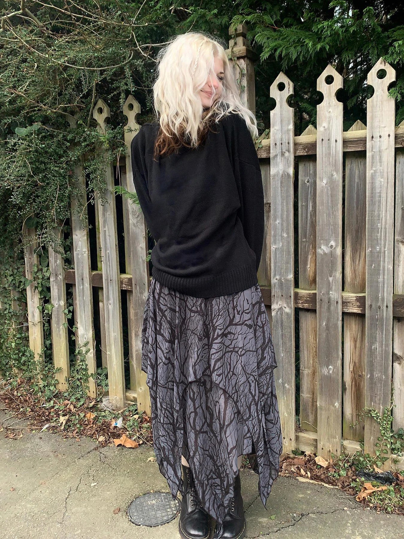 LIZAKOSHT  -  Dark Printed Skirts Femme Clothing Party Clubwear Chic Black Gothic Irregularly Skirt Streetwear Women's Basics Summer