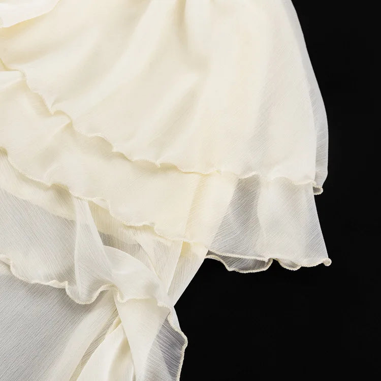 LIZAKOSHT  -  Casual Irregular Skirt For Women Solid High Waist Loose Pleats See-Through Fashion Y2k Skirts Outfit Female Skirts