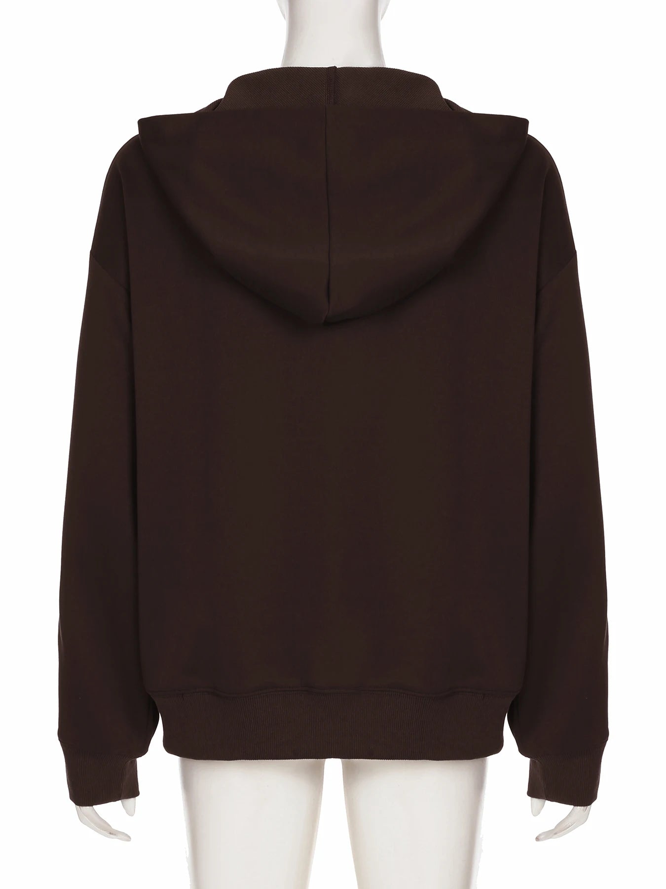 LIZAKOSHT  -  Casual Loose Number Printed Hoodies Basic Zipper Up Ling Sleeve Sweatshirt Coats Women Autumn Spring Streetwear