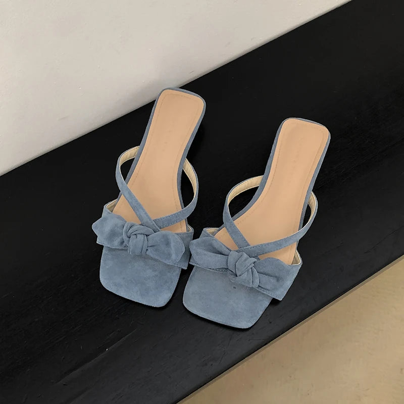 LIZAKOSHT  -  Designer Summer Women Fashion Butterfly-knot Slippers Casual Open Toe Beach Vacation Slides Party Dress Shoes