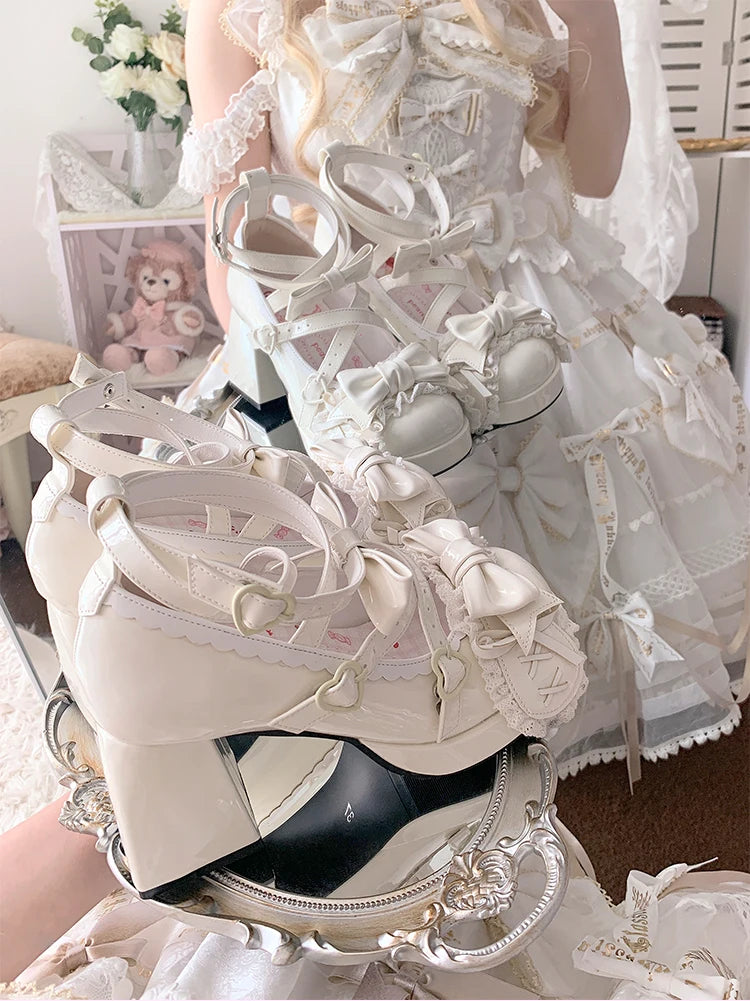LIZAKOSHT  -  Middle Heel Drooping Ear Rabbit Lolita High Heels Sweet Japanese Round Toe Lolita Shoes Cute Girl Tea Party Single Shoes
