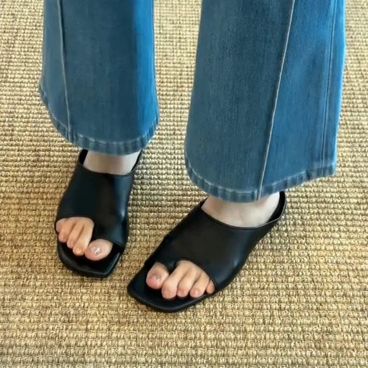 LIZAKOSHT  -  New Designer Summer Leisure Women Slippers Clip Toe Flats Size Soft Indoor Daily Shoes Female