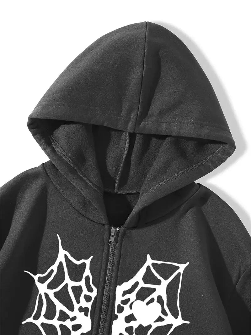LIZAKOSHT  -  Thi Heartaped Printed Zipper Warm Hooded Cardigan Long Sve Mid-Length Polyester Women's Sweatirt Faion Autumn
