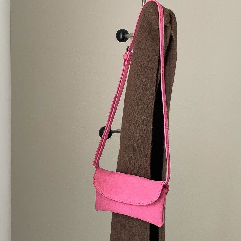 LIZAKOSHT  -  Faux Suede Waist Pack Mini Crossbody Bag Magnetic Closure Small Shoulder Bag for Women Fashion Mobile Phone Purse