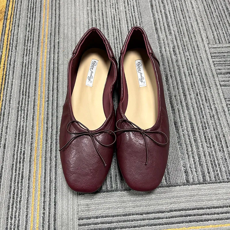 LIZAKOSHT  -  Female Slip On Ballet Butterfly-Knot Ladies Flats Shoes New In Casual Shallow Fashion Soft Dress Women Flat With Shoes