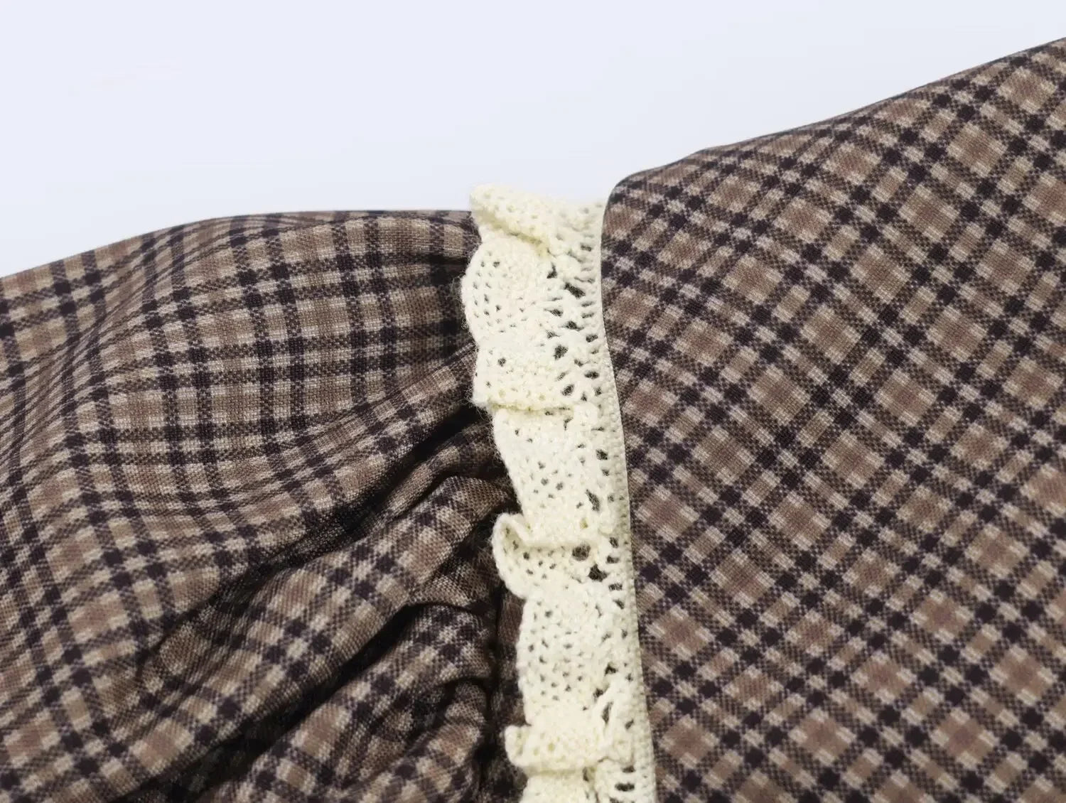 LIZAKOSHT  -  Plaid Waist Cinched Mini Dress Casual V-neck Short Sleeved Lace Up Slim Fit A-line Women Dresses Lady Daily Commute Vestido