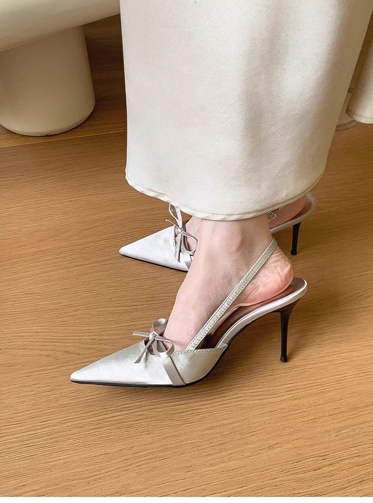 LIZAKOSHT  -  Summer High Heel Women Sandals Fashion Pointed Toe Singbacks Shoes Ladies Elegant Party Dress Sandalias