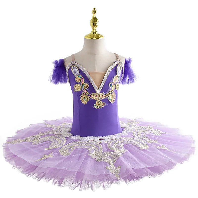 Children Professional Ballet Tutu For Kids Girls Red Swan Lake Ballet Dance Clothes Adult Pancake Ballerina Figure Skating Dress