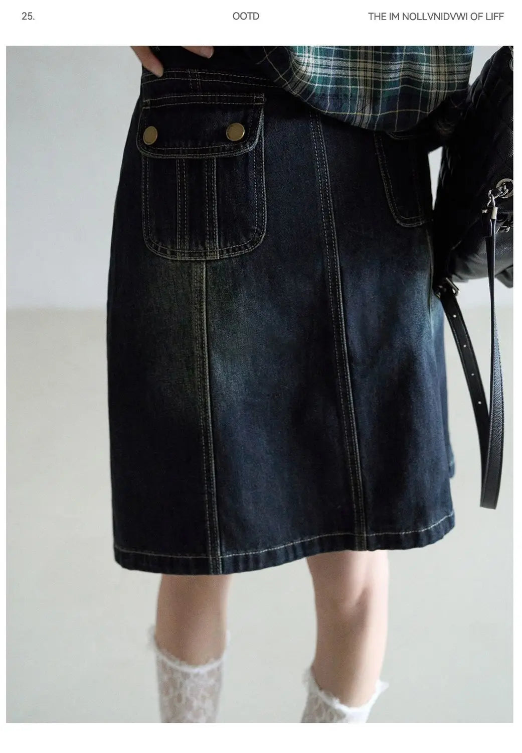 LIZAKOSHT  -  Vintage High-waisted Denim Skirt Women's 2026 Summer A-character Women's Mid-skirt