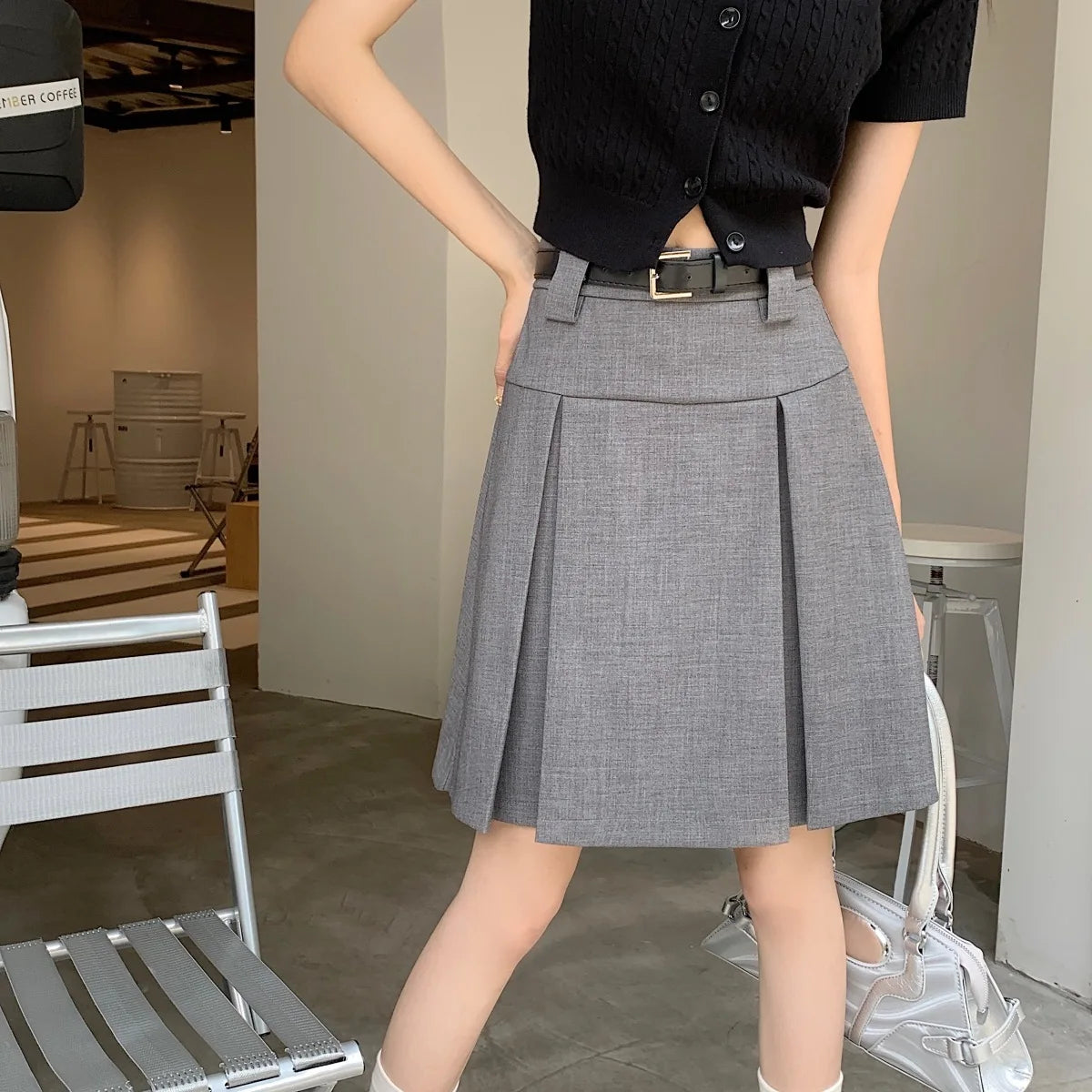 LIZAKOSHT  -  Preppy Style Pleated Skirts High Waist Women Summer Spring Retro Japanese Fashion Vintage Harajuku High Quality Skirt