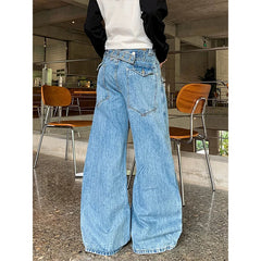 LIZAKOSHT  -  Summer Blue Jeans for Women's Y2K Retro Jeans niche high-end American Retro High Street Straight Leg Cleanfit Knife Pants