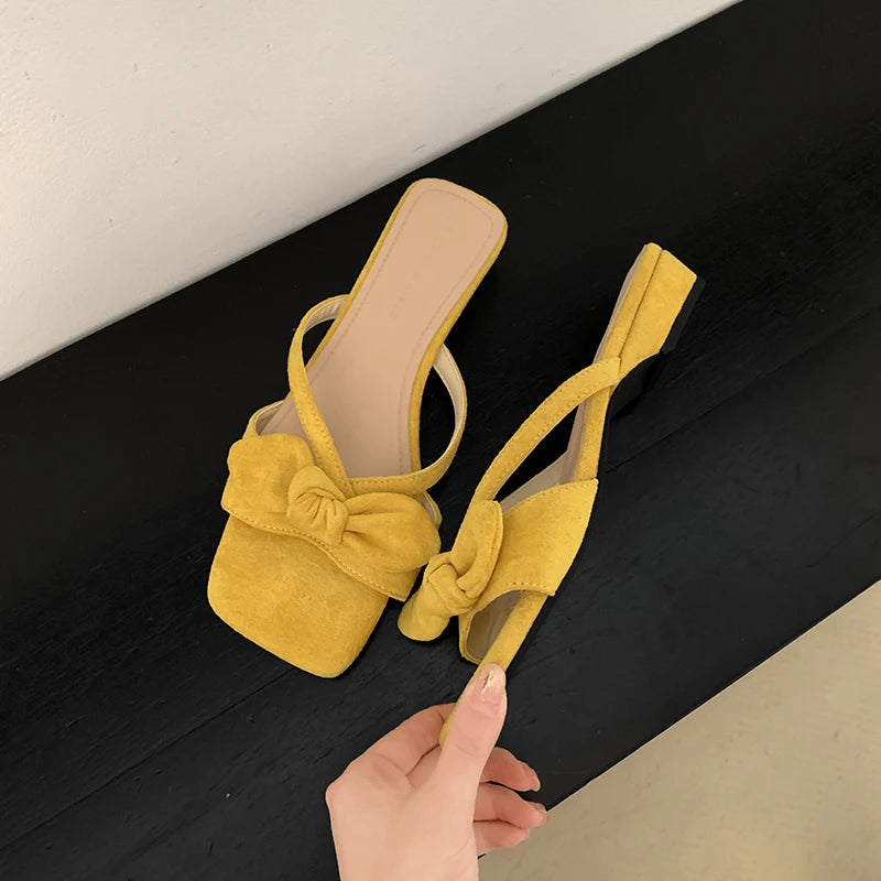 LIZAKOSHT  -  Designer Summer Women Fashion Butterfly-knot Slippers Casual Open Toe Beach Vacation Slides Party Dress Shoes