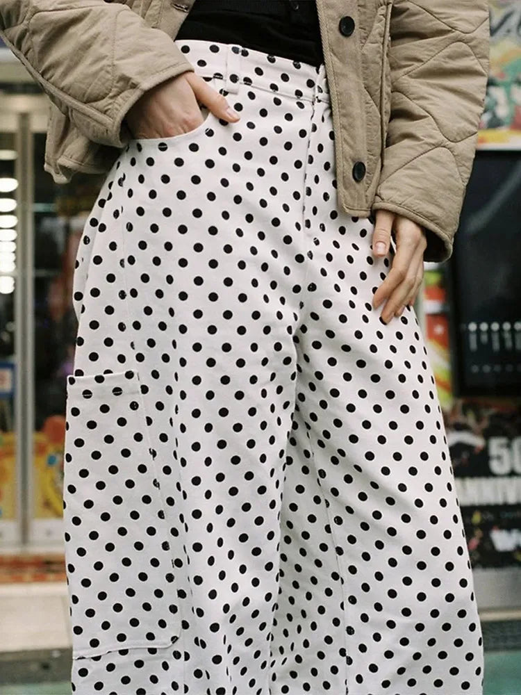 LIZAKOSHT  -  Polka Dot Cotton Jacket Women Long Sleeve O-neck Thicken Warm Autumn Female Coat Lined Winter Casual Street Outwear Top