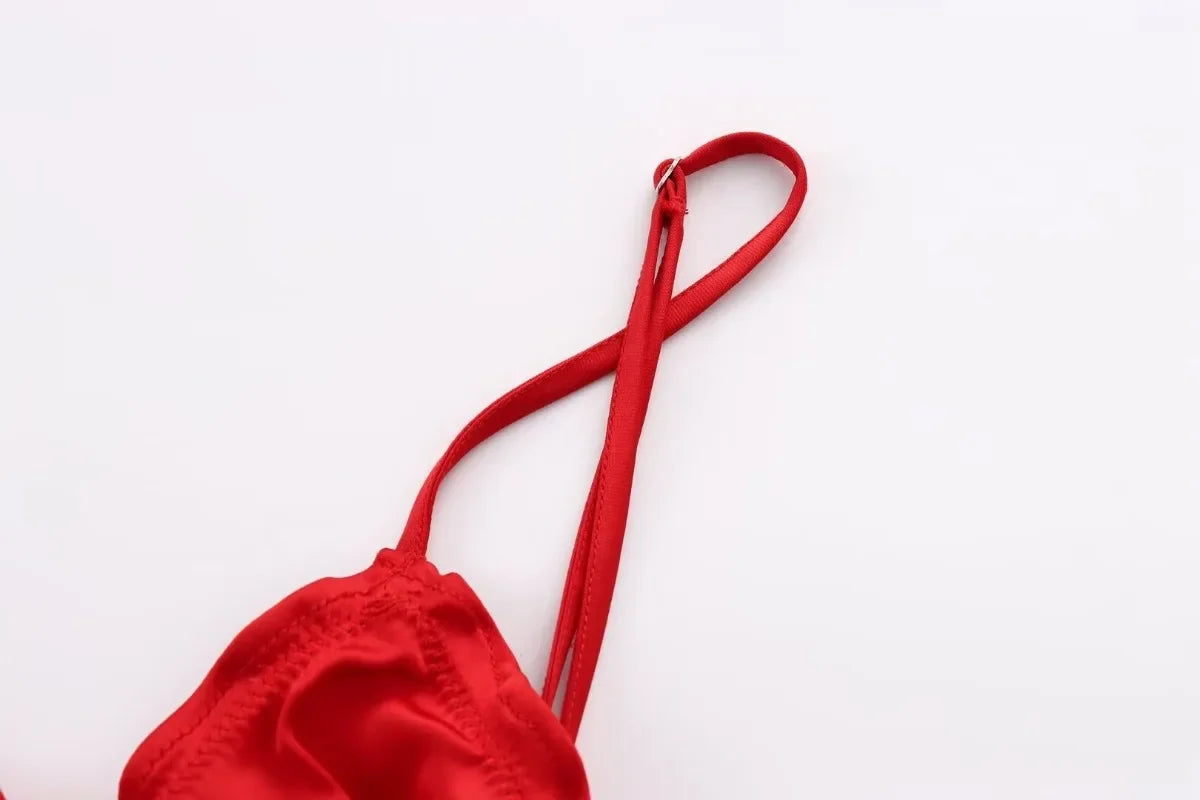 LIZAKOSHT  -  Summer Laminated Decorative Satin Texture Sling V-neck Dress Women Backless Red Long Party Dress Chic Female Evening Mujer