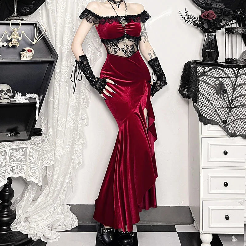 LIZAKOSHT  -  Sleeveless dress Sexy long dress youth red graduation dresses gothic designer women's clothing lolita cosplay dresses y2k cloth