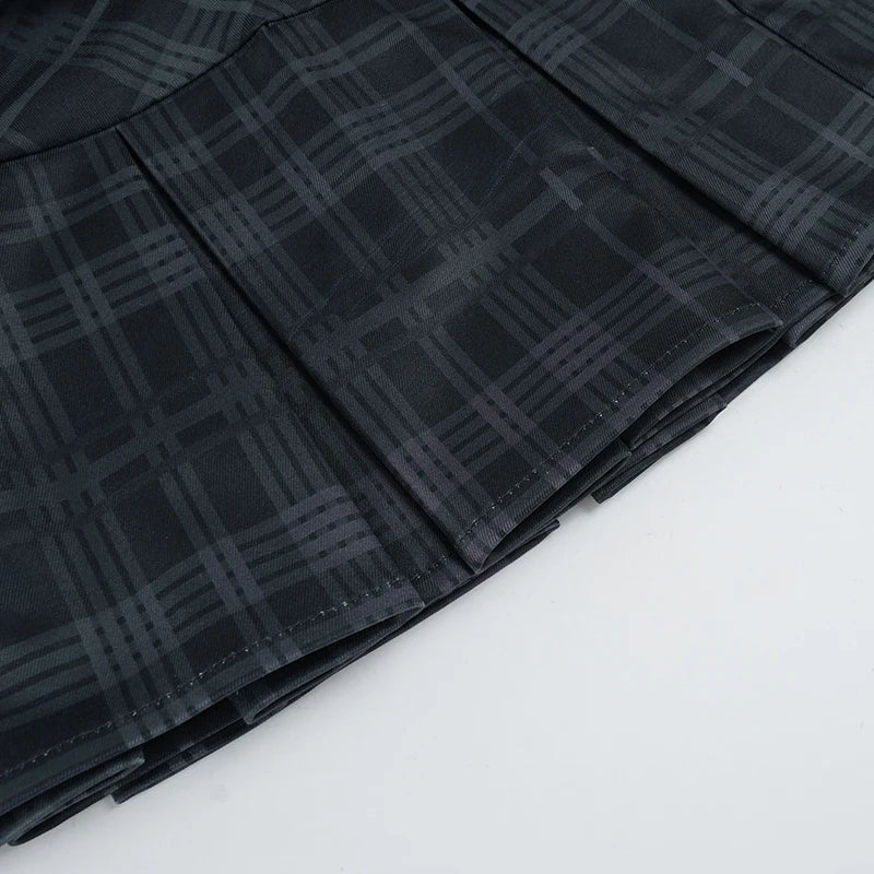 LIZAKOSHT  -  Waistband Contrast-Color Patchwork Plaid Skirt Sweet Casual Women's Low-Waist Mini Skirt Preppy Style Korean Skirts New