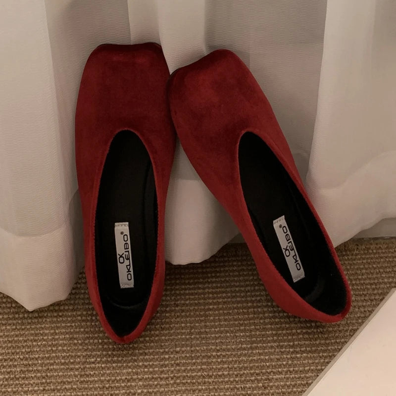 LIZAKOSHT  -  New Autumn Footwear Women Mary Jane Shoes Shallow Comfort Soft Sole Square Toe Dress Shoes Fashion Brand Flats Shoes Ladies