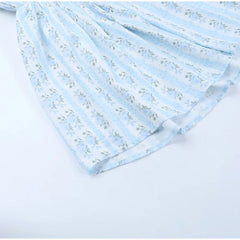 LIZAKOSHT  -  Floral Print Thin Spaghetti Strap Smocked Mini Dress Square Neck Elastic Bust Spring Summer Beach Lady Women Sweet Outfit