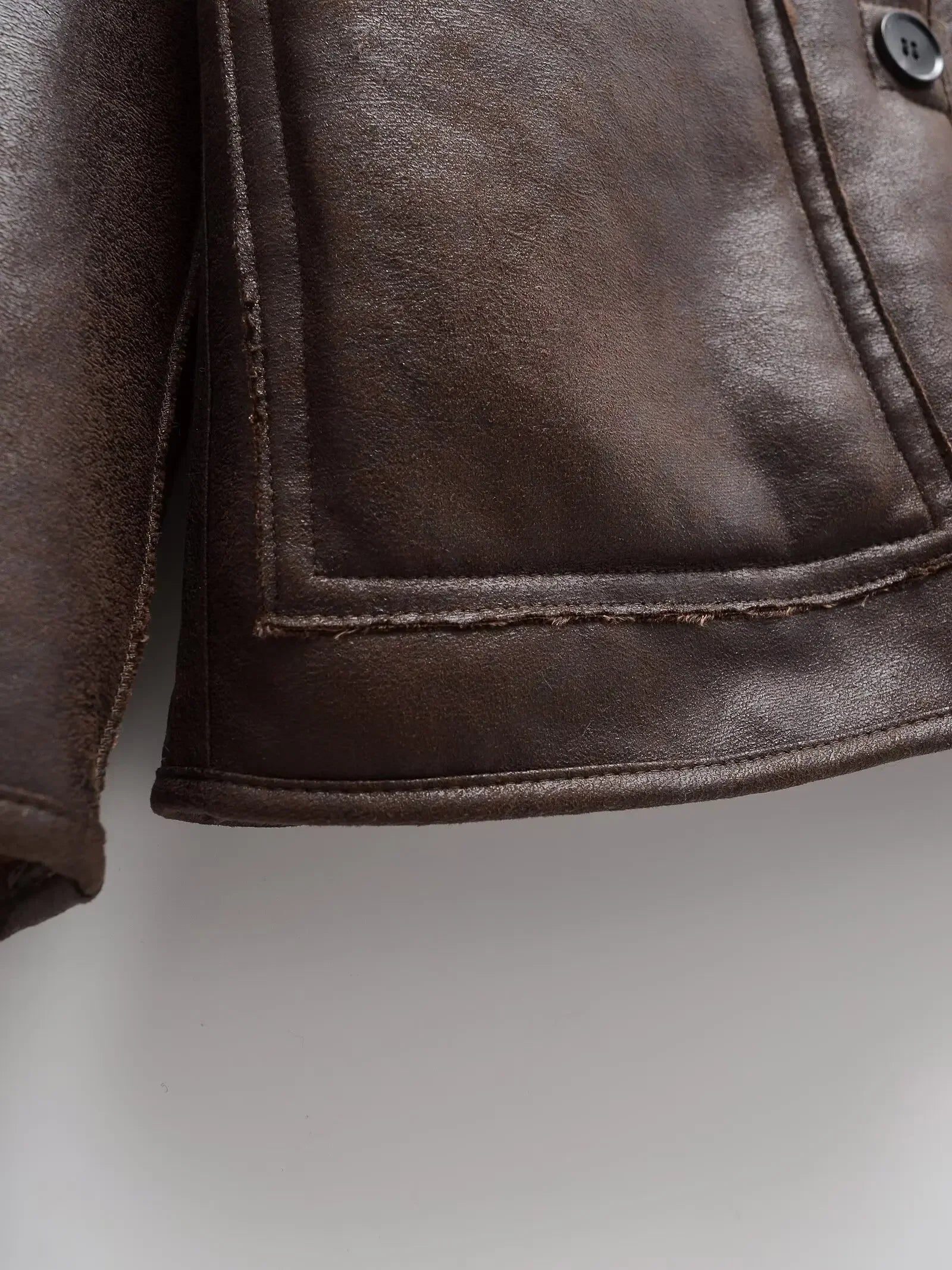 LIZAKOSHT  -  Casual Lamb Wool Splicing Leather Jacket Women Lapel Single Breasted Loose Pocket Thickened Coat Lady Winter Daily Commute Coats