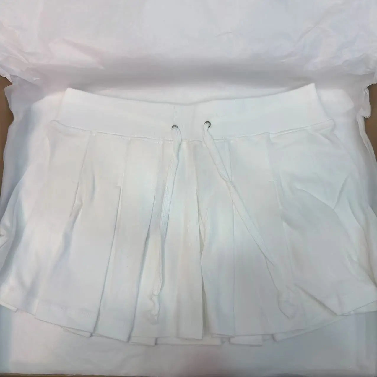LIZAKOSHT  -  Drawstring Gray Mini Pleated Skirt Women Summer Elastic Waist Simple A-line Faldas Sweet Preppy Style Solid Sport Short Skirts
