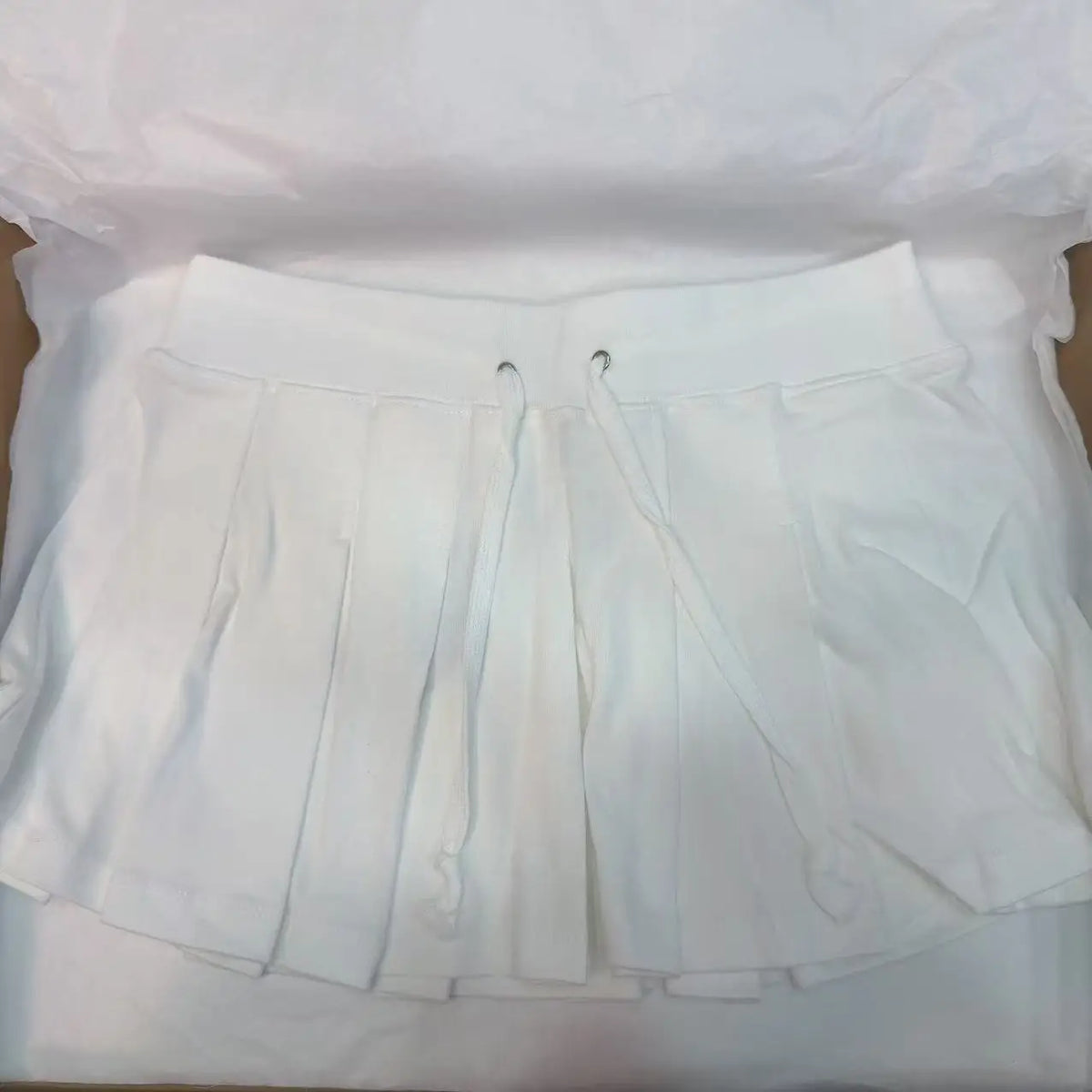 LIZAKOSHT  -  Drawstring Gray Mini Pleated Skirt Women Summer Elastic Waist Simple A-line Faldas Sweet Preppy Style Solid Sport Short Skirts