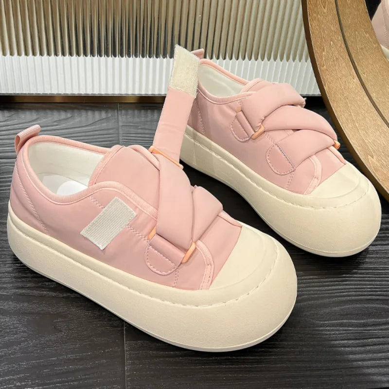 LIZAKOSHT -  Women's Shoes Round Toe Cute Kawaii Female Footwear Pink High on Platform Cotton Cheap New Arrival Urban Autumn Shoe Casual