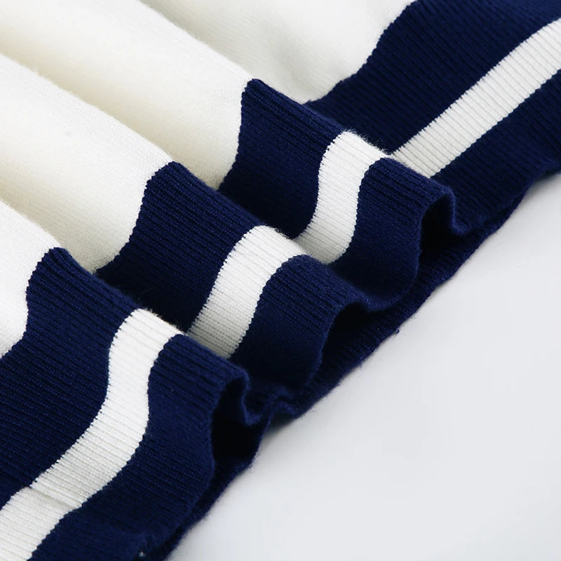 LIZAKOSHT  -  Preppy Style Flag Printed Knitted Pullovers Casual O-Neck Long Sleeve Sweater Women Autumn Winter Fashion Streetwear