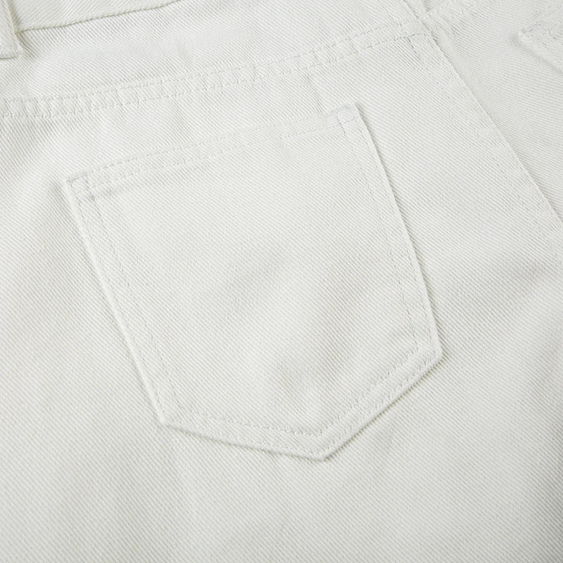 LIZAKOSHT  -  Streetwear Y2K Straight Jeans White Casual Women Denim Pants Fashion Korean Summer Mid Waisted Trousers Basic Outfits