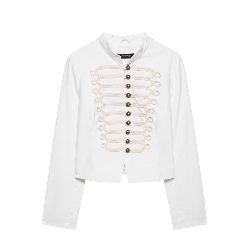 LIZAKOSHT  -  Stylish Single-Breasted Loose Jacket Women Stand-Collar Long-Sleeved Splicing High-Street Jacket Spring Autumn Street Coat