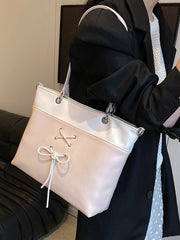 LIZAKOSHT  -  Bow Tie Designer Big Capacity Tote Shouler Crossbody Bags for Women Handbags Purses 2024 New Vintage Ladies Shopping Travel Bags