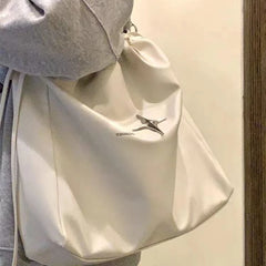 LIZAKOSHT  -  Cross High-capacity Drawstring Shoulder Bags Grunge Simple All Match Women's Handbags Japanese Fashion Trendy Casual Tote