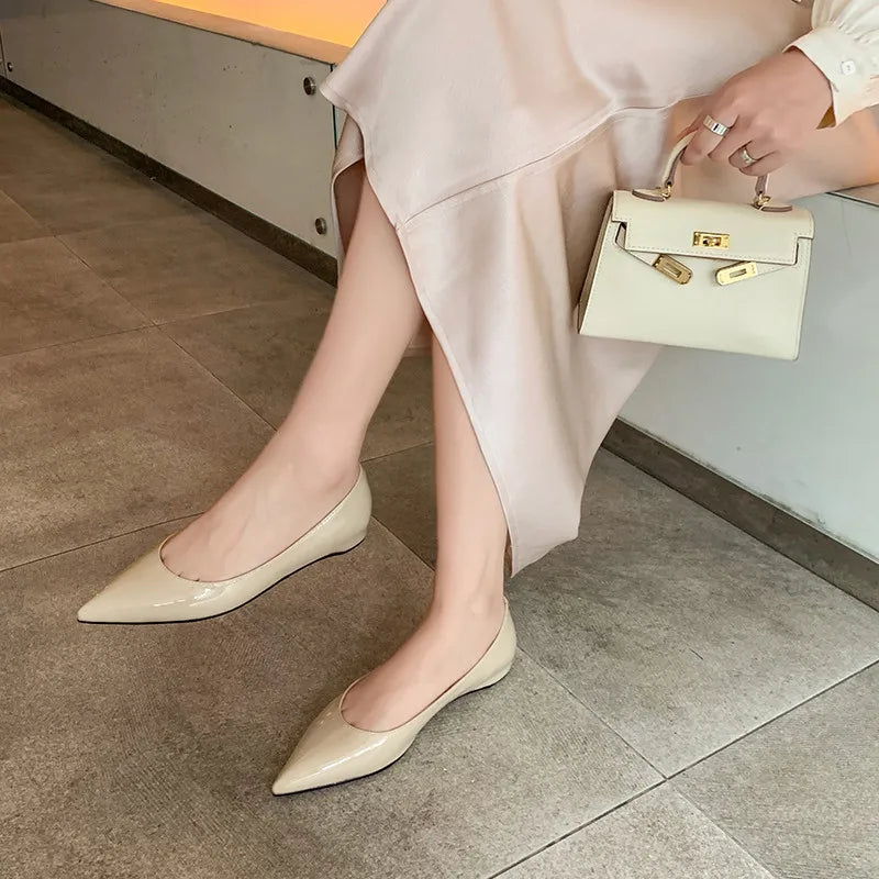 LIZAKOSHT  -  Fashion Women's Shoes New High Quality Genuine Leather Pointed Shallow Mouth Flat Shoes Daily Commuters Lightweight Shoes