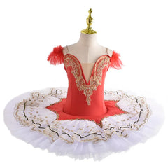 Children Professional Ballet Tutu For Kids Girls Red Swan Lake Ballet Dance Clothes Adult Pancake Ballerina Figure Skating Dress