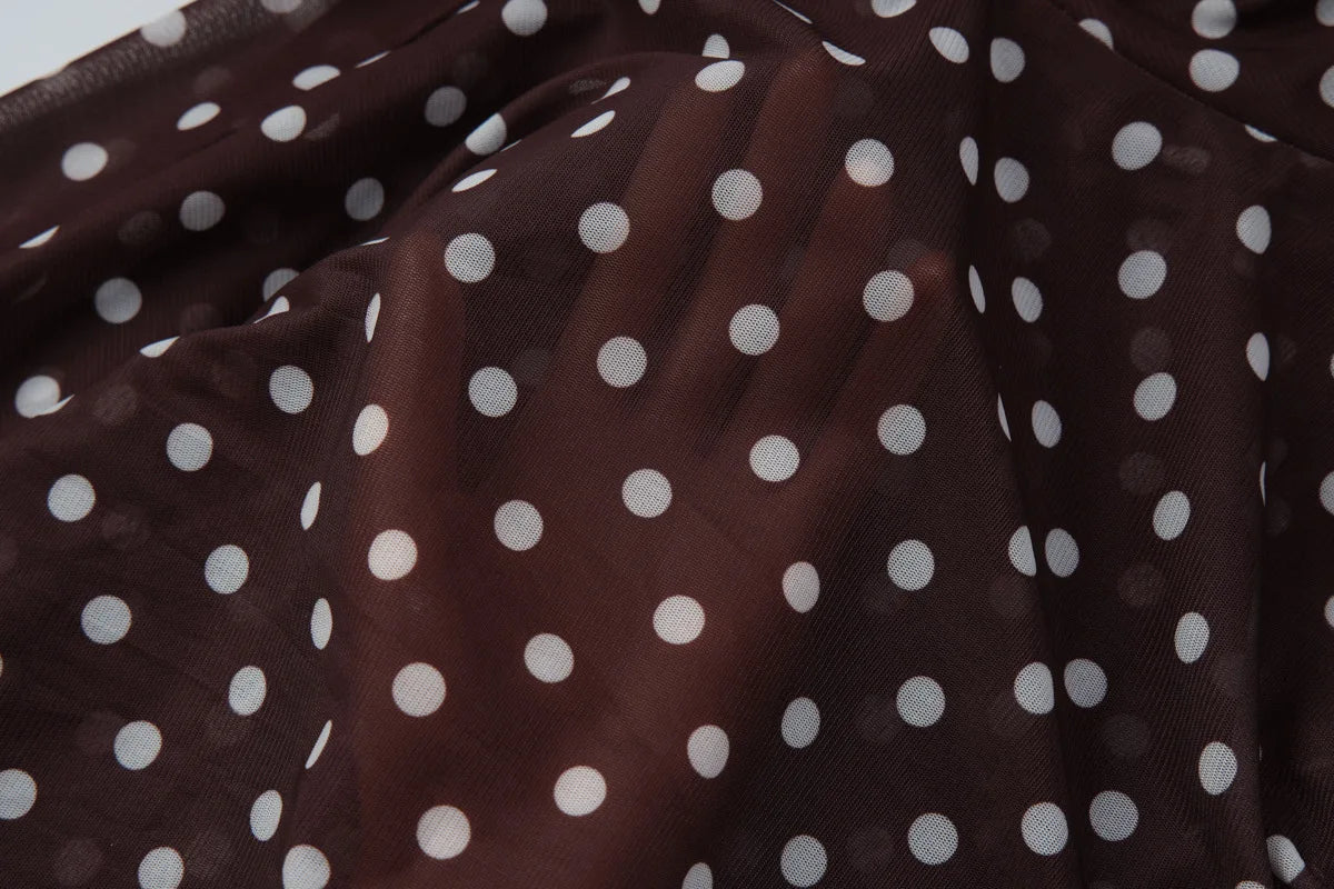 LIZAKOSHT  -  Summer Women Sexy Hem Fashion Dress Female Polka Dot Lace Patchwork Square Neck Slim Fit Party Holiday Casual Vestidos
