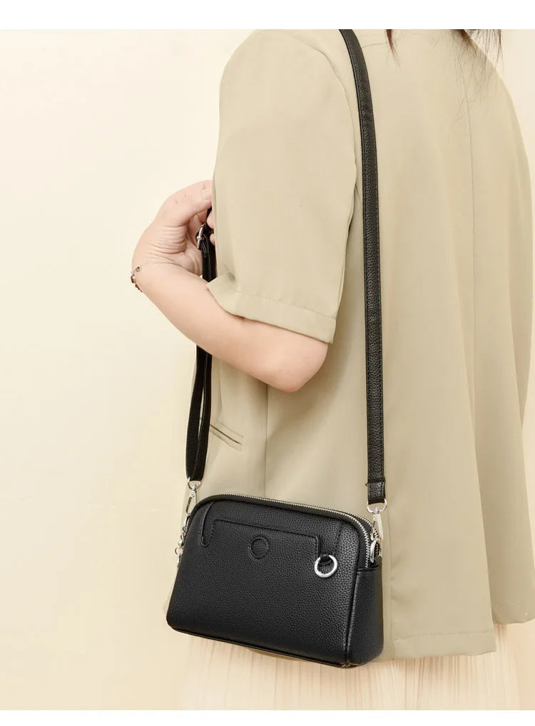 LIZAKOSHT  -  Luxury women Shoulder Crossbody Bag small PU leather Ladies Messenger bag Handbag Multi-layer Cell phone wallet bolsos