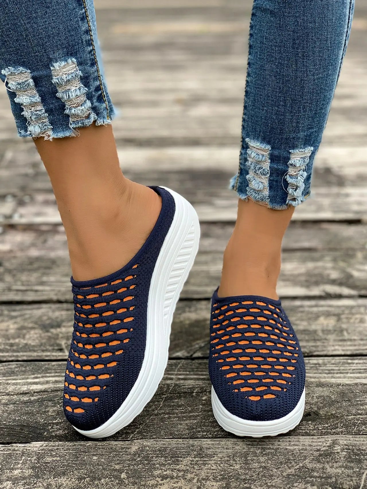 LIZAKOSHT  -  Low Shoes Woman  Cover Toe Massage Slippers House Rome Cotton Fabric Hoof Heels Rubber Slides Shoes Low Home Slippers Women'