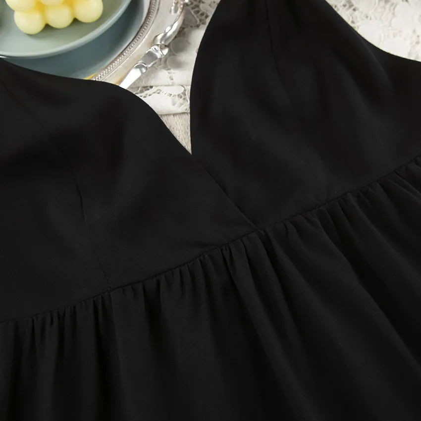 LIZAKOSHT  -  Women's Soft Cotton Nightdress V Neck Sleeveless Sleepwear Tie Waist Short Nightgown Comfortable Sexy Loungewear Dress