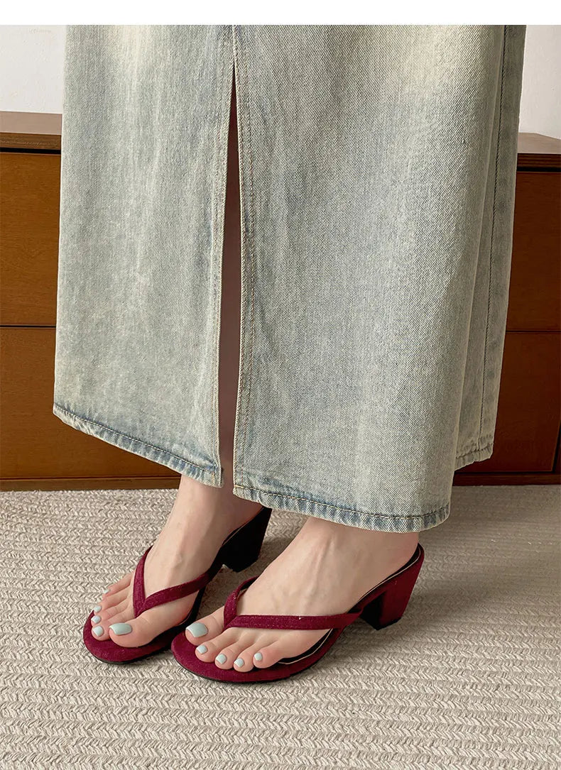 LIZAKOSHT  -  Designer Summer Women Clip Toe Slippers Fashion High Heels Stripper Party Pumps Mules Slide Shoes