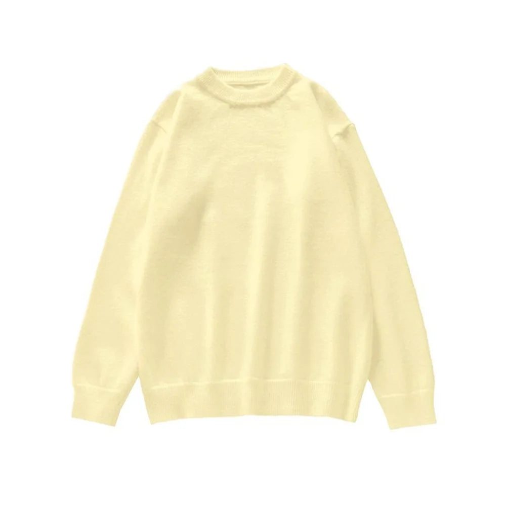 LIZAKOSHT  -   Pink Knitted Pullover Tops Autumn Winter O-neck Women's Sweater Long Sleeves Solid Elegant Korean Casual Female Sweet Pullovers